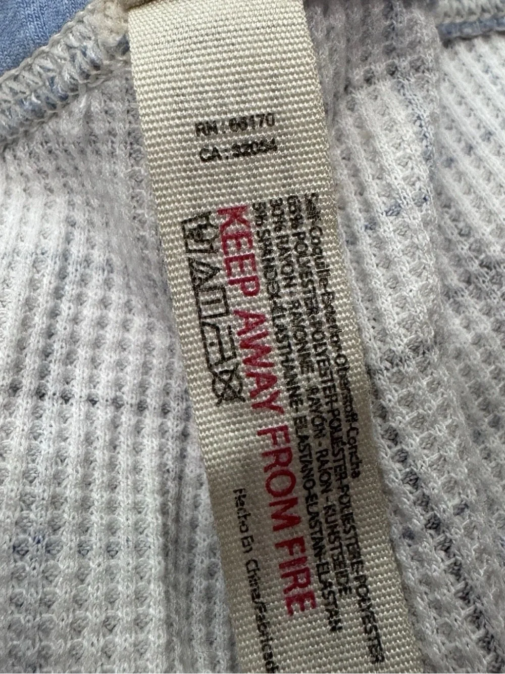 Free People Intimately Small Blue & White Thermal Pajama Set